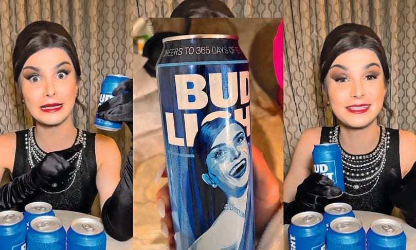 Kampagnen, die für Kontroversen sorgten: Nike-Werbung mit American-Football-Spieler Colin Kaepernick und Bud-Light-Clips mit Transgender-Influencerin Dylan Mulvaney.Collage: Bud Light Instagram / Nike Wieden+Kennedy