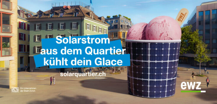 Quartier-Solarstrom kühlt jetzt dein Glace. Quelle: zvg