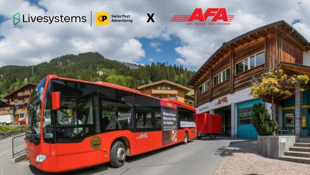 Livesystems und AFA Bus bringen DOOH ins Berner Oberland - m&k