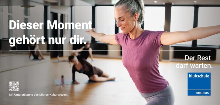 Klubschule Migros wirbt für Gesundheit. Quelle: zvg