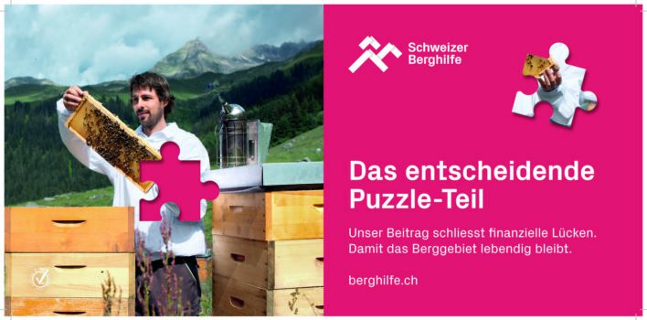 Das neue Kampagnenmotiv der Schweizer Berghilfe. Quelle: zvg