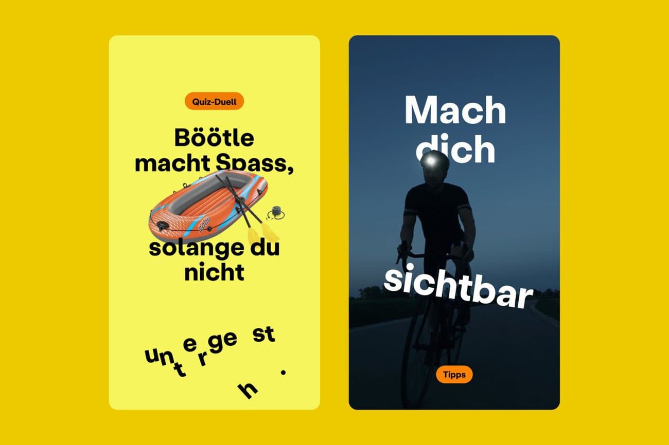 Beispielsujets mit Quiz-Duell und Tipps im weiterentwickelten Suva-Design. Quelle: zvg